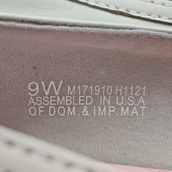 Munro Karter Loafer Womens 9 WIDE Cream Leather Woven Slip On Flat Comfort Work - Picture 12 of 13